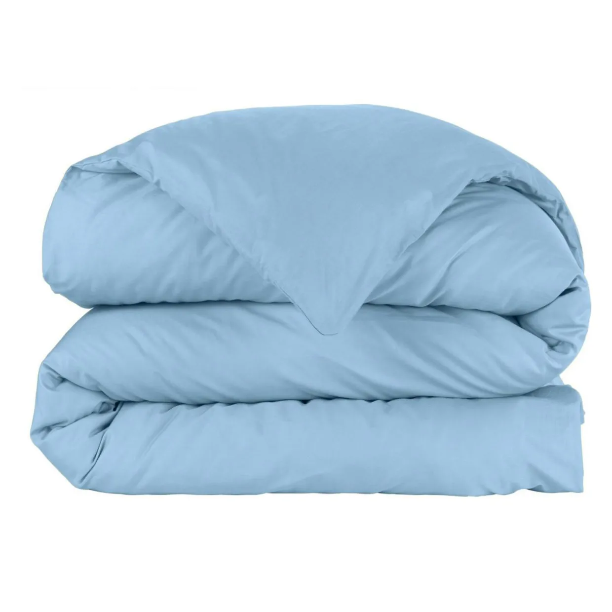 Housse de couette percale de coton (140 x 200 cm) Cali Bleu ciel