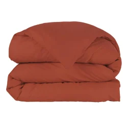 Housse de couette percale de coton (260 x 240 cm) Cali Terracotta