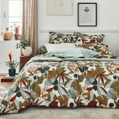 Housse de couette percale de coton (260 x 240 cm) Cascade Multicolore