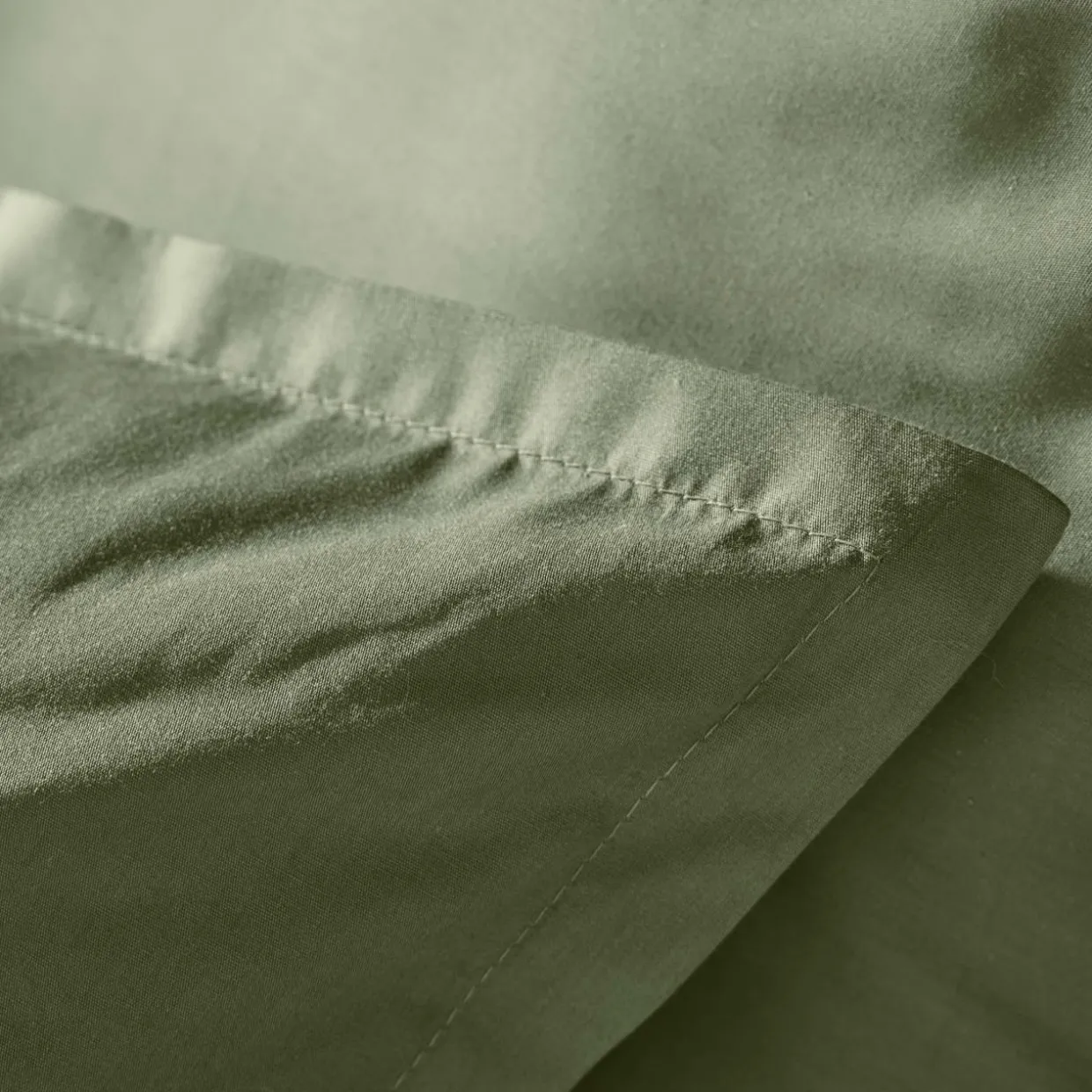 Housse de couette percale de coton (140 x 200 cm) Cali Vert romarin