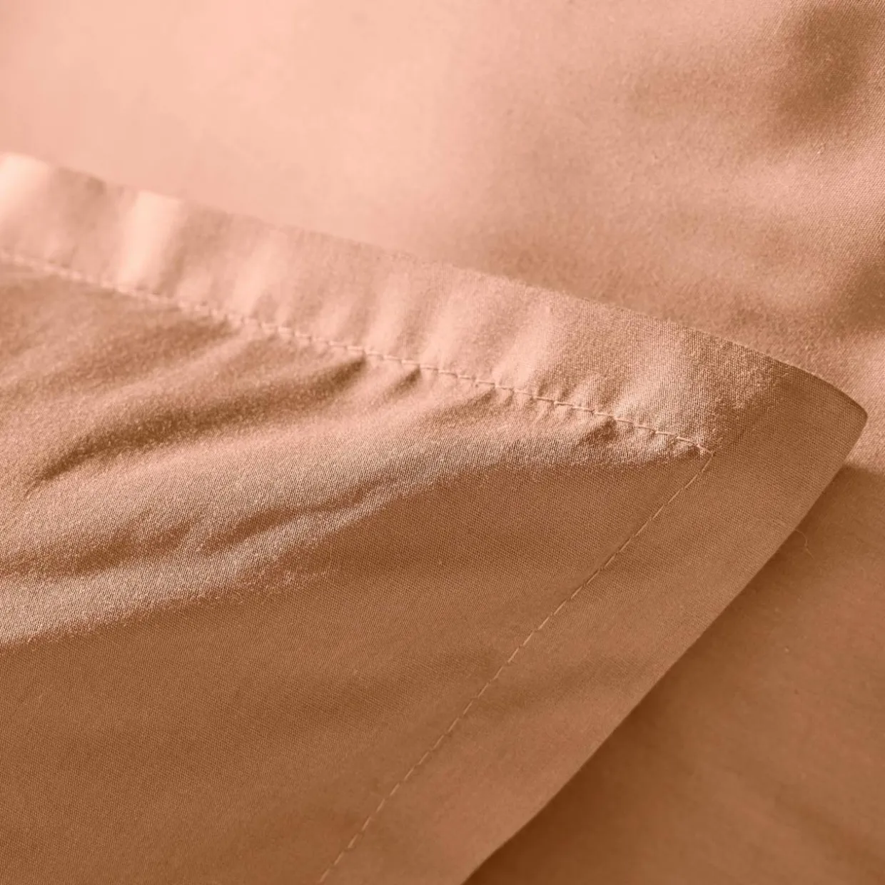 Housse de couette percale de coton (260 x 240 cm) Cali Rose pêche