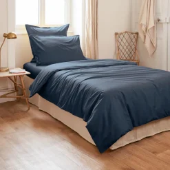 Housse de couette percale de coton (140 x 200 cm) Cali Bleu marine