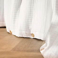 Housse de couette quadruple gaze de coton (240 x 220 cm) Victoria x Gaïa Blanc chantilly