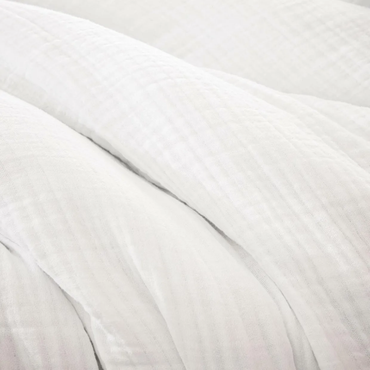 Housse de couette quadruple gaze de coton (240 x 220 cm) Victoria x Gaïa Blanc chantilly