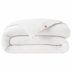 Housse de couette quadruple gaze de coton (240 x 220 cm) Victoria x Gaïa Blanc chantilly