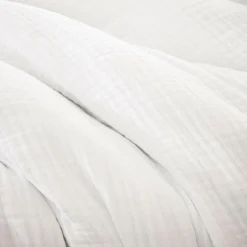 Housse de couette quadruple gaze de coton (280 x 240 cm) Victoria x Gaïa Blanc chantilly