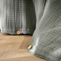 Housse de couette quadruple gaze de coton (240 x 220 cm) Victoria x Gaïa Vert romarin