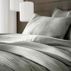 Housse de couette quadruple gaze de coton (240 x 220 cm) Victoria x Gaïa Vert romarin