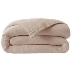 Housse de couette quadruple gaze de coton (260 x 240 cm) Victoria x Gaïa Ficelle