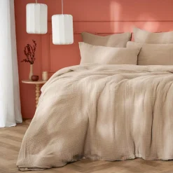 Housse de couette quadruple gaze de coton (280 x 240 cm) Victoria x Gaïa Ficelle