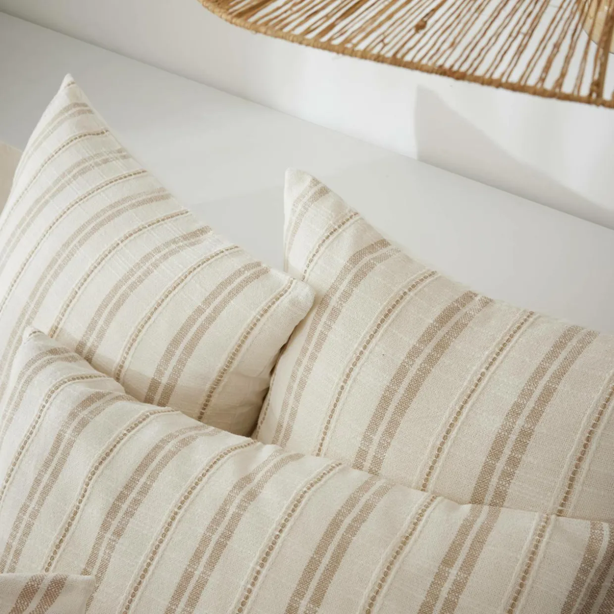 Housse de couette réversible coton texturé et percale (240 x 220 cm) Alice Ficelle