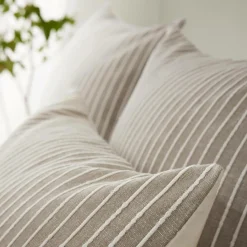 Housse de couette réversible coton texturé et percale (140 x 200 cm) Alice Ecru