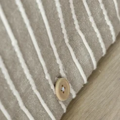 Housse de couette réversible coton texturé et percale (260 x 240 cm) Alice Ecru