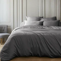 Housse de couette satin de bambou (280 x 240 cm) Sienna Gris granit