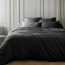 Housse de couette satin de bambou (260 x 240 cm) Sienna Noir