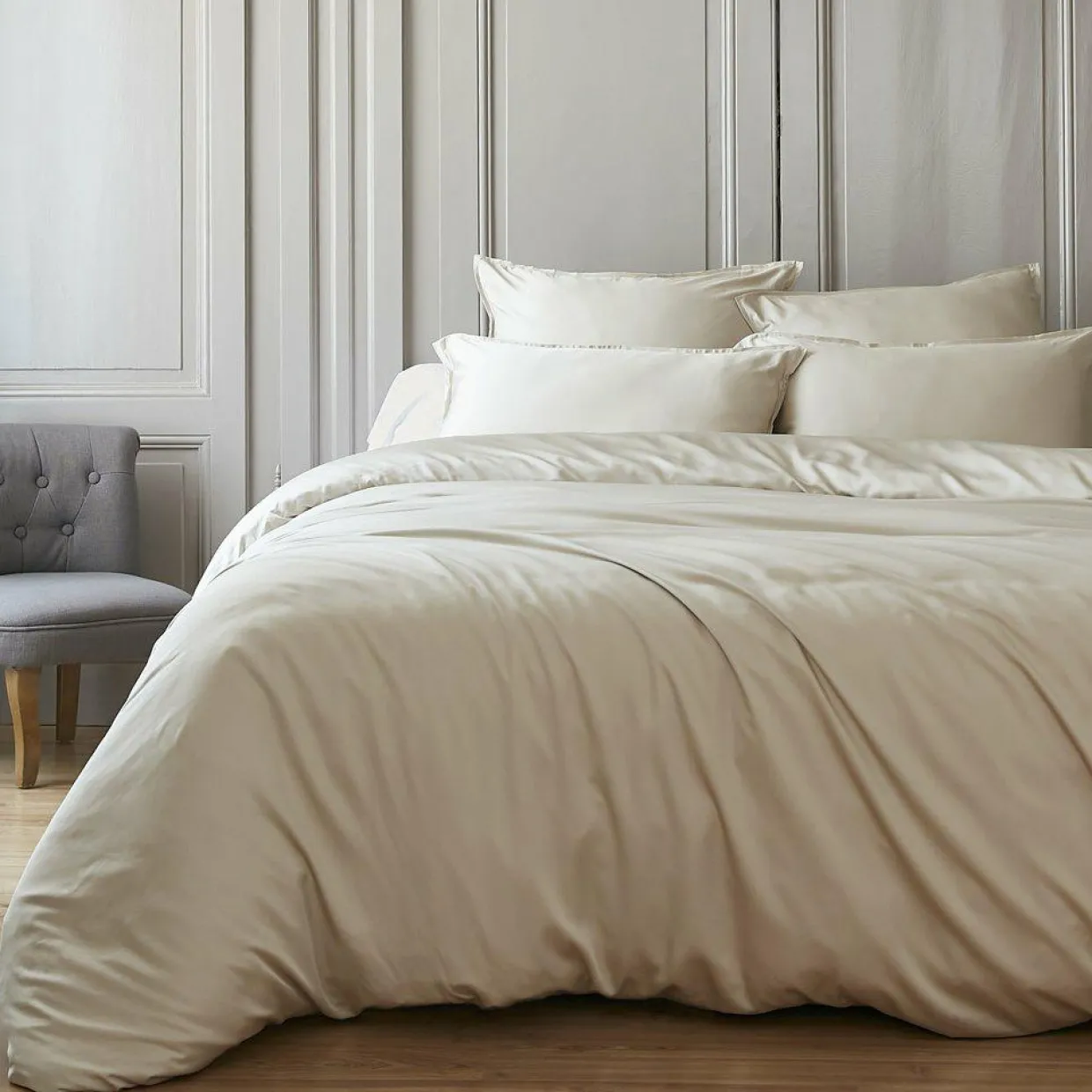 Housse de couette satin de bambou (260 x 240 cm) Sienna Beige