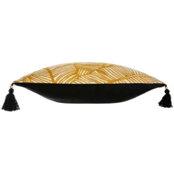 Housse de coussin carrée coton (40 x 40 cm) Tropik Jaune ocre