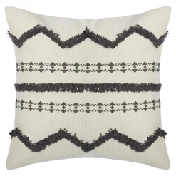 Housse de coussin carrée coton (40 x 40 cm) Wave Grise