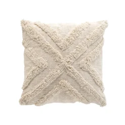 Housse de coussin carrée coton tufté (40 x 40 cm) Sheny Beige