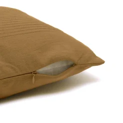 Housse de coussin carrée coton tissé (40 x 40 cm) Léa Camel