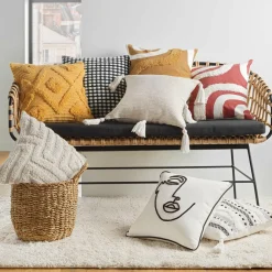 Housse de coussin carrée coton (40 x 40 cm) Mirade Camel