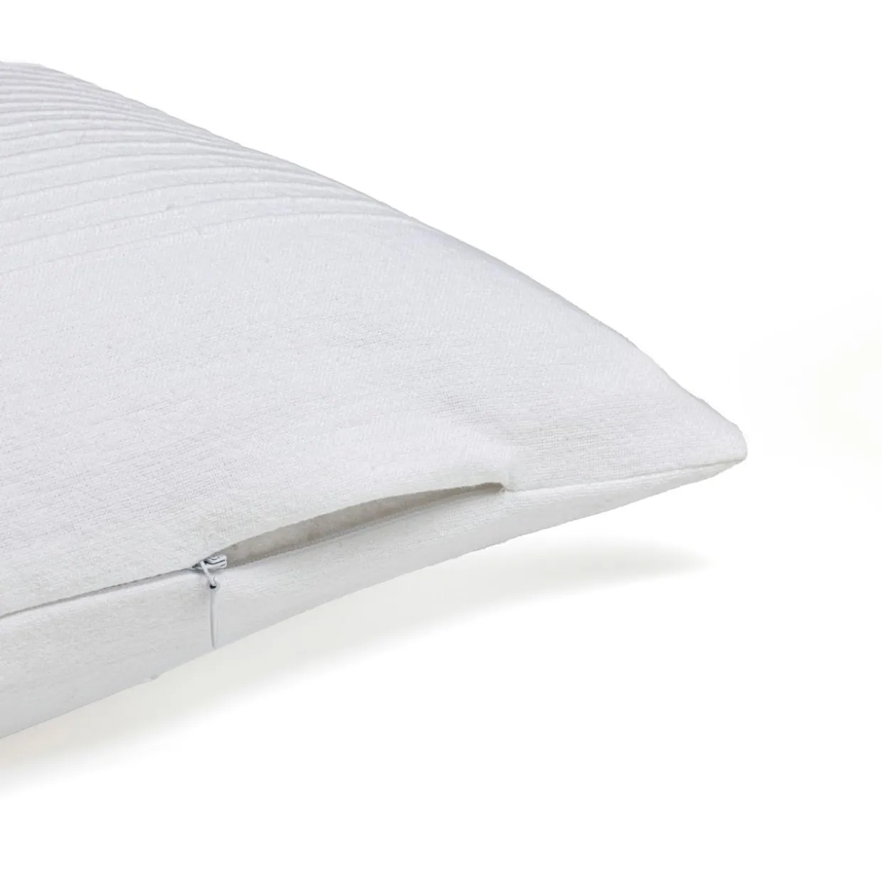 Housse de coussin carrée coton tissé (40 x 40 cm) Léa Blanche