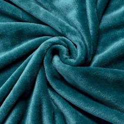 Housse de coussin carrée flanelle (60 x 60 cm) Didou Bleu canard