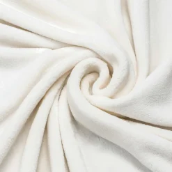 Housse de coussin carrée flanelle (45 x 45 cm) Didou Ivoire