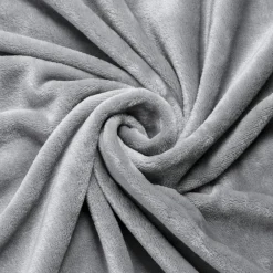 Housse de coussin carrée flanelle (45 x 45 cm) Didou Gris clair