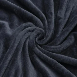 Housse de coussin carrée flanelle (45 x 45 cm) Didou Gris anthracite