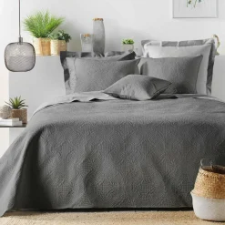 Housse de coussin carrée microfibre (40 x 40 cm) Romane Gris anthracite