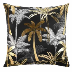 Housse de coussin carrée velours (60 cm) Feanor Noire