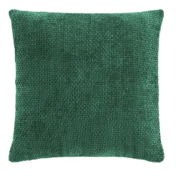 Housse de coussin carrée velours chenille (40 x 40 cm) Leo Vert cédre