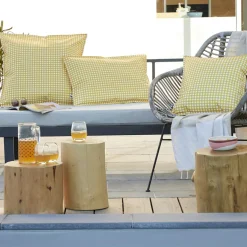 Housse de coussin extérieur carrée (45 x 45 cm) Vickie Jaune