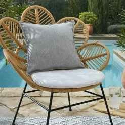 Housse de coussin extérieur carrée (45 x 45 cm) Naia Gris galet