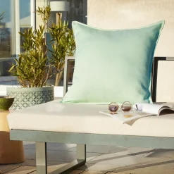 Housse de coussin extérieur carrée (60 x 60 cm) Naia Vert caraïbes