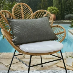 Housse de coussin extérieur rectangulaire (40 x 60 cm) Naia Vert nénuphar