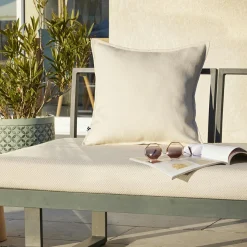 Housse de coussin extérieur carrée (45 x 45 cm) Naia Ecru