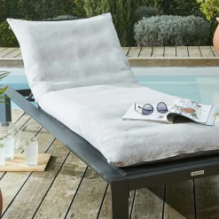 Housse de coussin pour bain de soleil (190 x 70 cm) Naia Gris galet