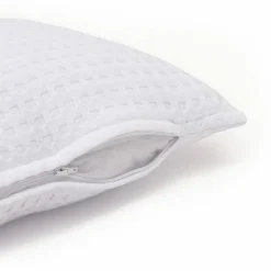 Housse de coussin rectangulaire coton nid d'abeille (30 x 50 cm) Maya Blanche