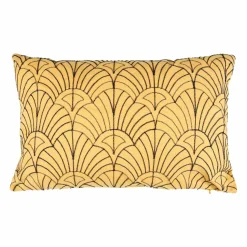 Housse de coussin rectangulaire velours (30 x 50 cm) Coquillage Jaune