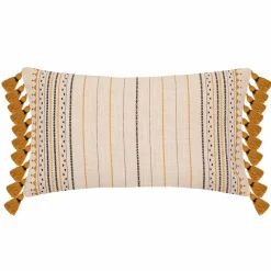 Housse de coussin rectangulaire coton (30 x 50 cm) Amady Jaune ocre