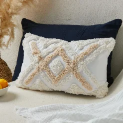 Housse de coussin rectangulaire coton (30 x 50 cm) Rory Ivoire