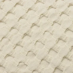 Housse de coussin rectangulaire coton nid d'abeille (30 x 50 cm) Maya Beige pampa
