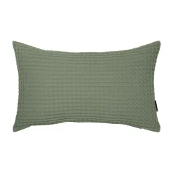 Housse de coussin rectangulaire coton nid d'abeille (30 x 50 cm) Maya Vert romarin