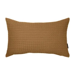 Housse de coussin rectangulaire coton nid d'abeille (30 x 50 cm) Maya Camel