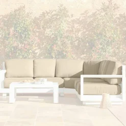 Housses de coussin de remplacement pour salon de jardin d'angle Elba Beige