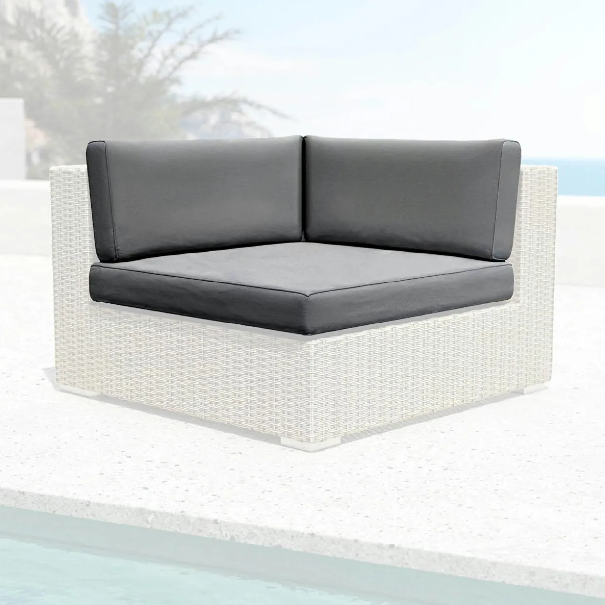 Housses de coussin de remplacement pour Fauteuil d'angle Palma Gris anthracite