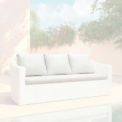 Housses de coussin de remplacement pour Canapé 3 places Calvi Blanc