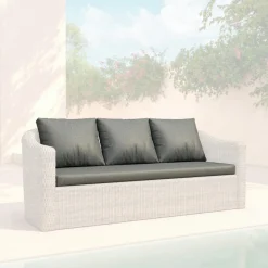 Housses de coussin de remplacement pour Canapé 3 places Calvi Gris foncé